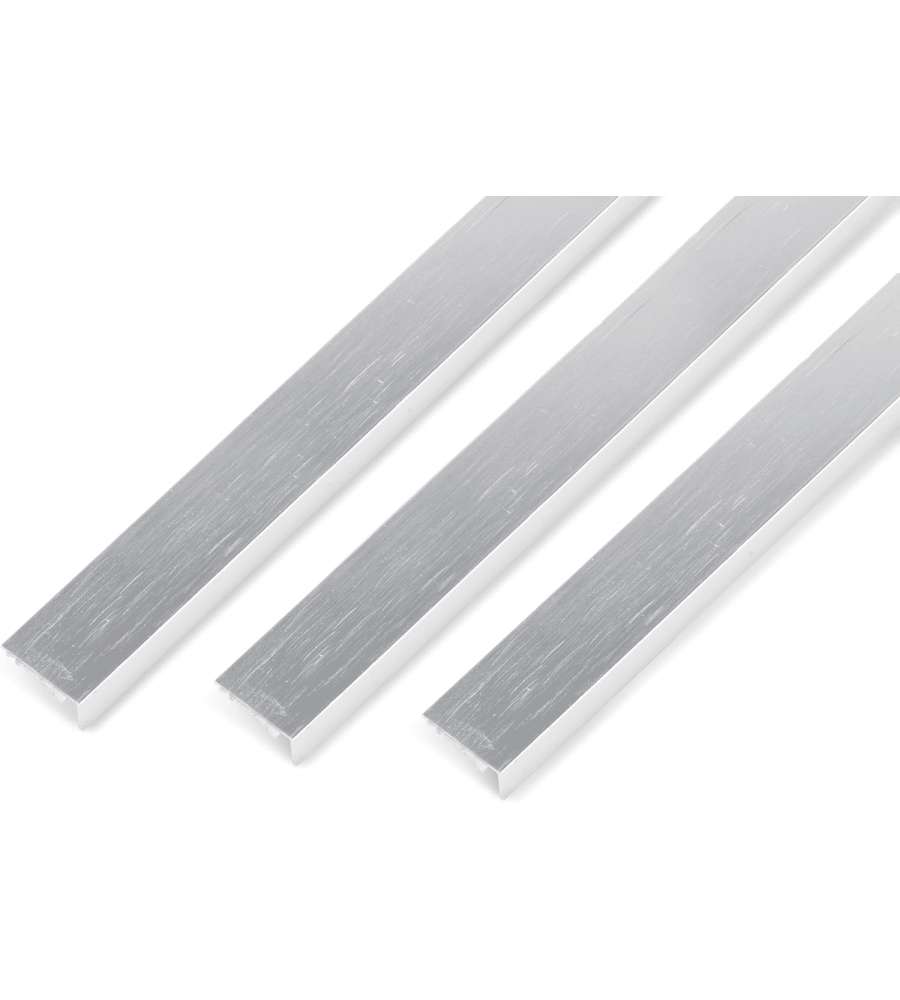 Alberts Set 3 profili angolari autoadesivi alluminio effetto inox 1000x20mm