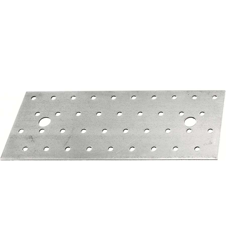 Piastra forata argento 200x80 mm in acciaio zincato Sendzimir 25pz
