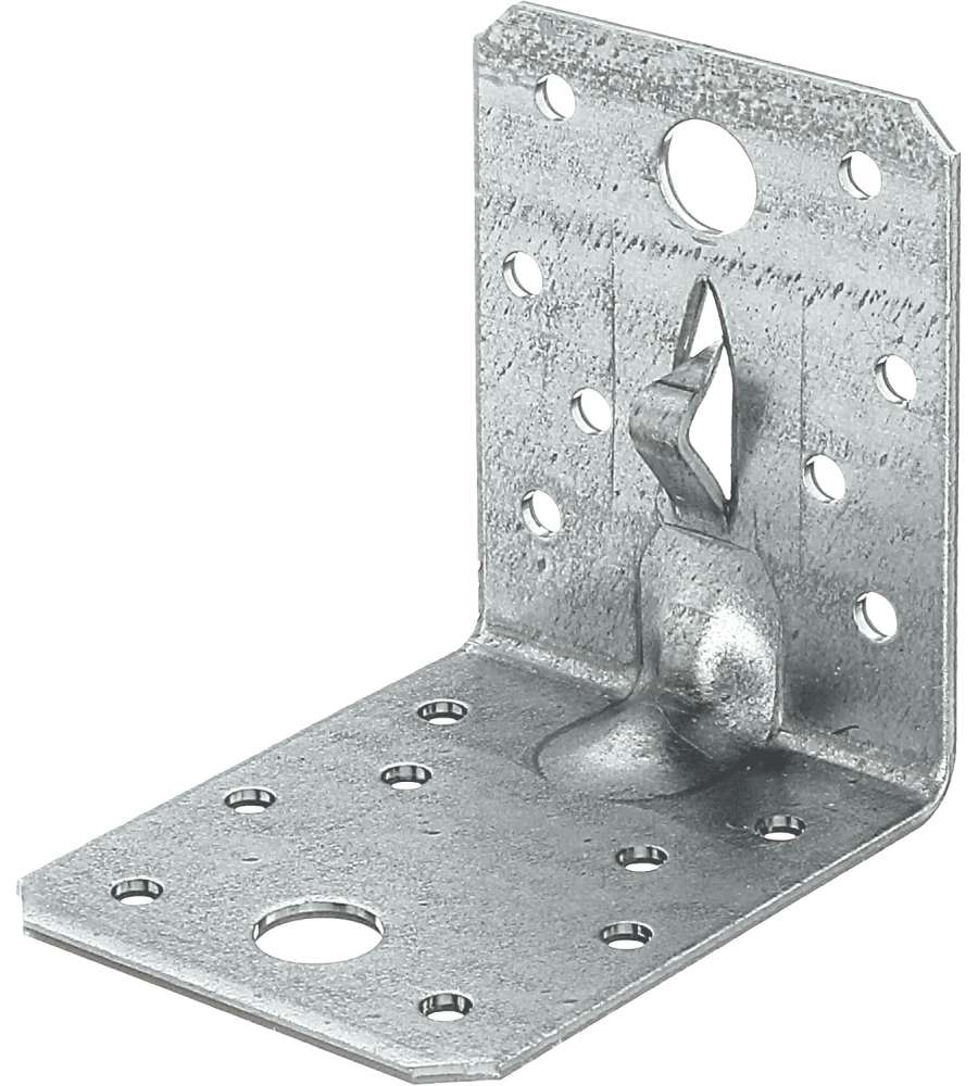 Connettore Angolare Argento 70x70x55 mm 25 pezzi in Acciaio Zincato