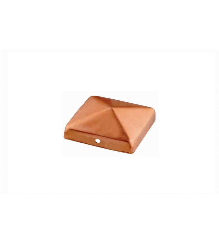 Copertura per pali a piramide in rame 70 x 70 mm.
