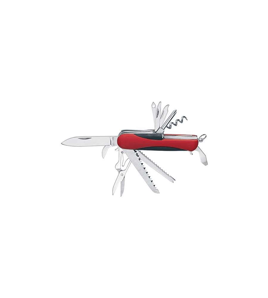 Conmetall Coltello Tascabile Multiuso 12 in 1 Colore Nero/Rosso/Silver