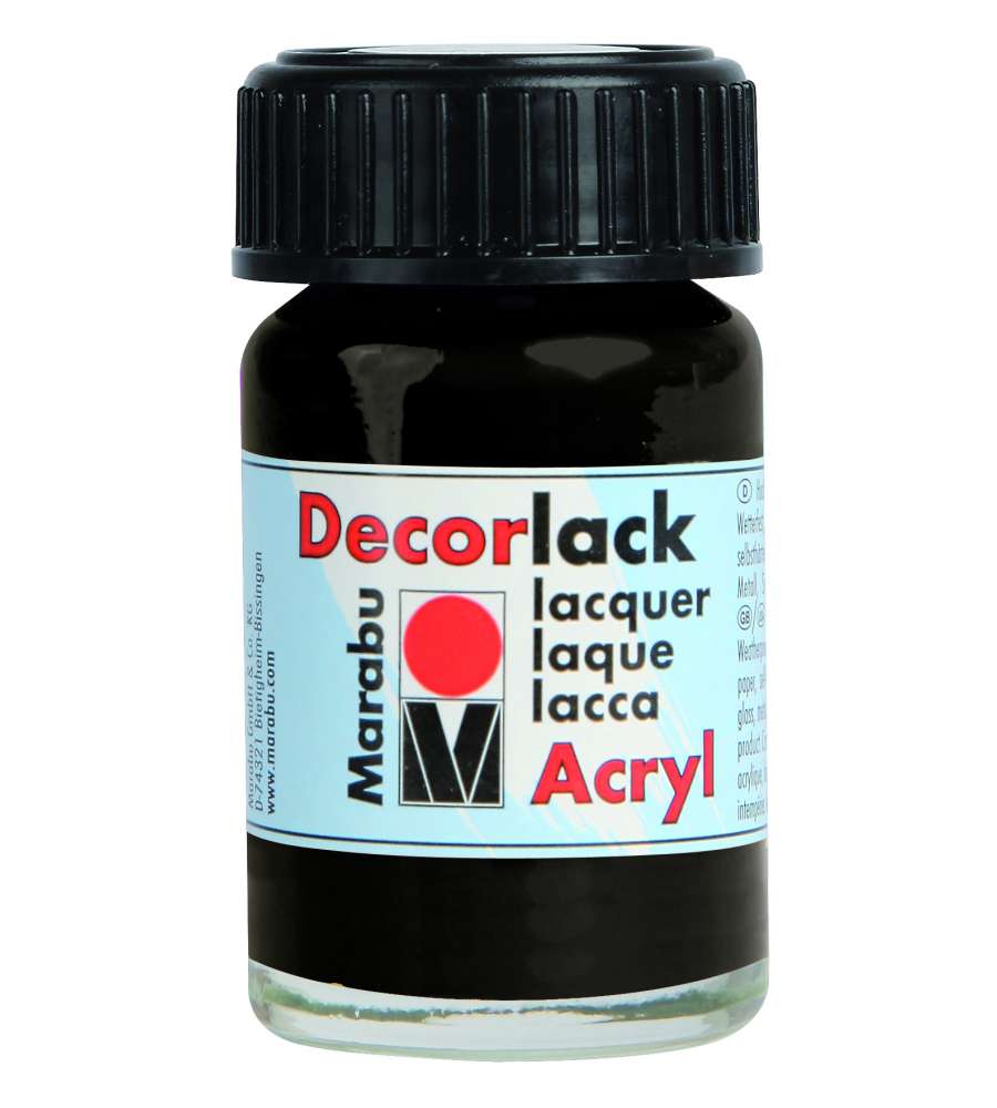 Decorlack Acryl Marabu 15 ml Nero