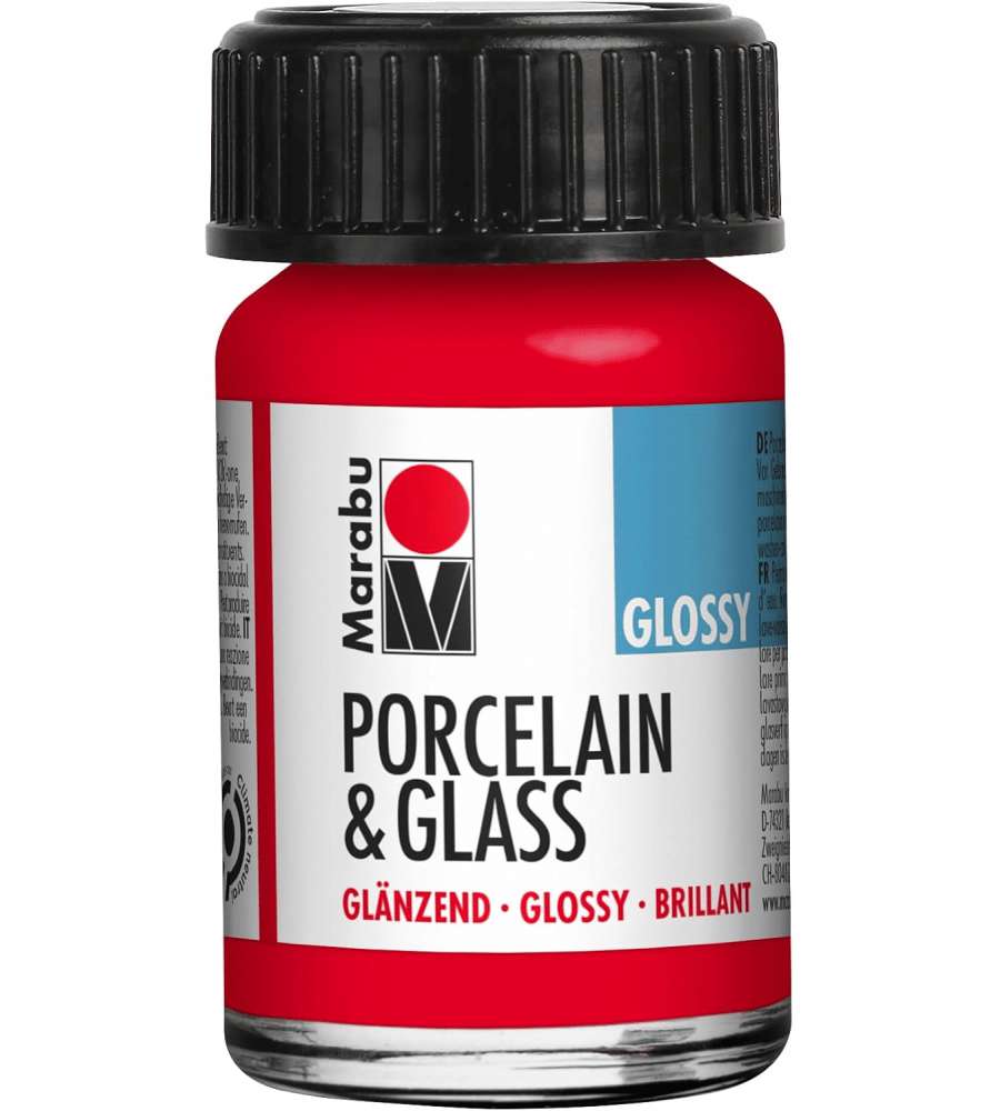 Marabu Vernice lucida Cherry Red 15 ml per porcellana vetro ceramica
