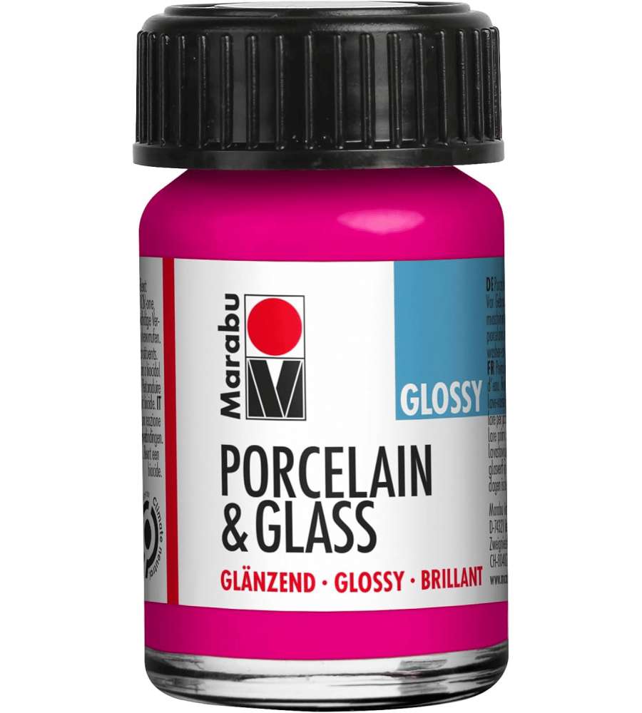 Marabu Vernice lucida 15 ml per porcellana vetro ceramica Lampone