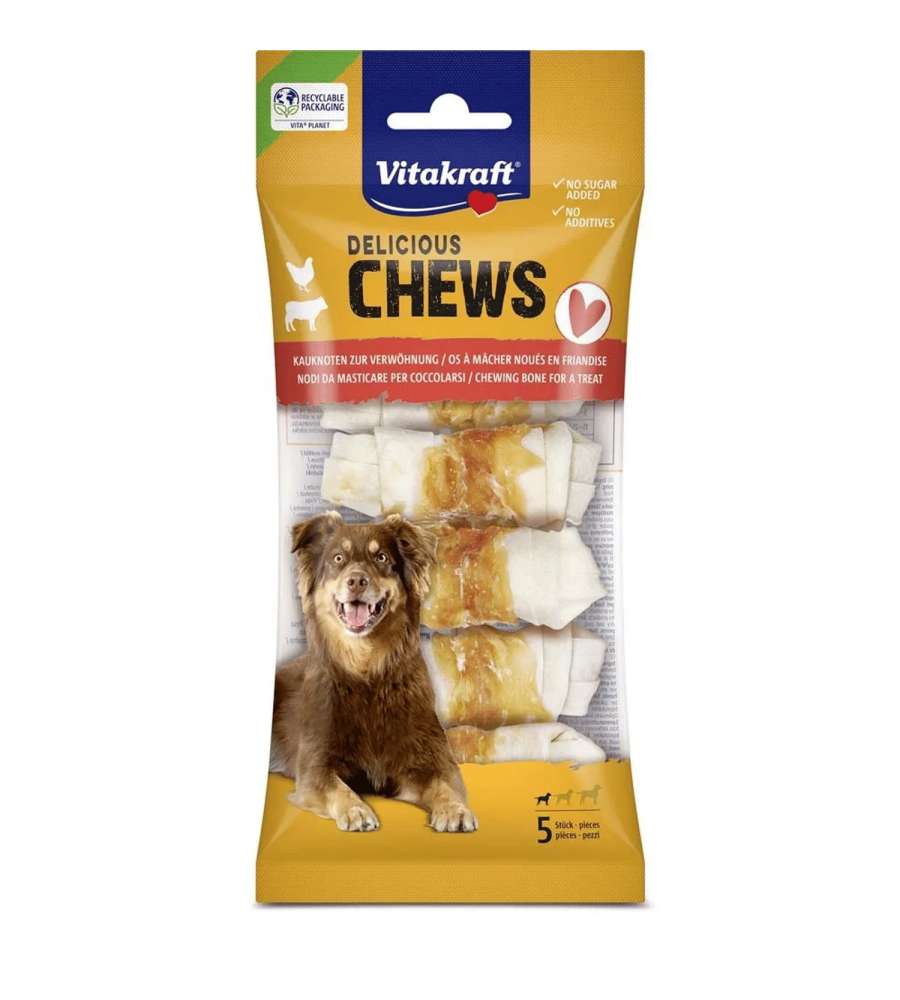 Vitakraft Ossi Nodati per Cani con Pollo 5 Pezzi 70g Snack Masticare