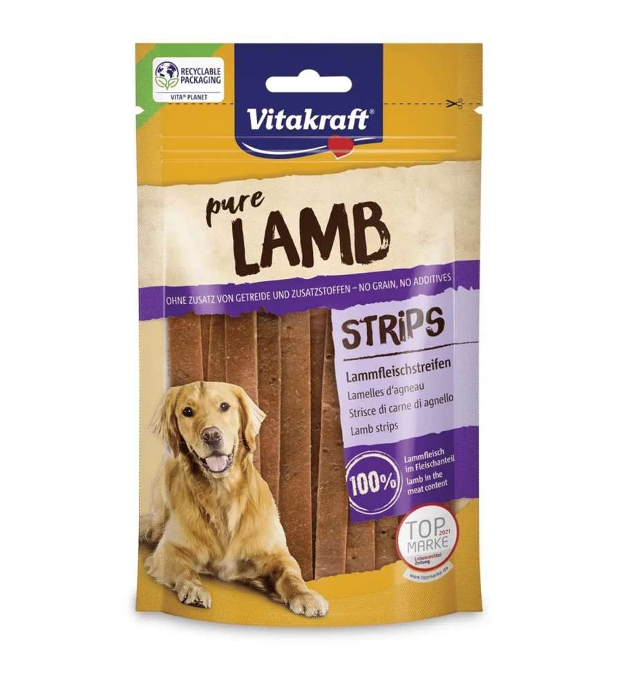 Vitakraft Snack Strisce di Carne di Agnello 80 g - Snack per Cani Adulti