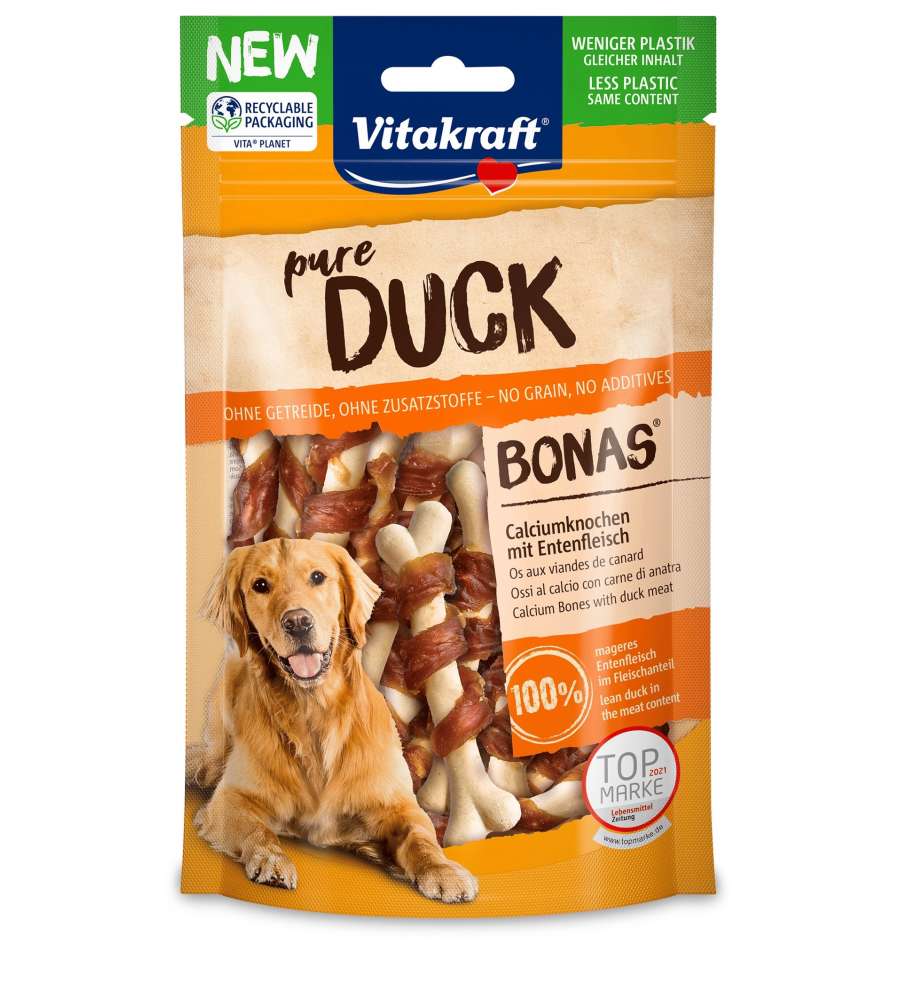 Vitakraft Snack per Cani DUCK Bonas Ossi al Calcio 80g Arancione