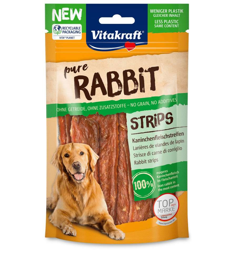 Vitakraft Strisce di carne di coniglio snack per cani 80 g arancione
