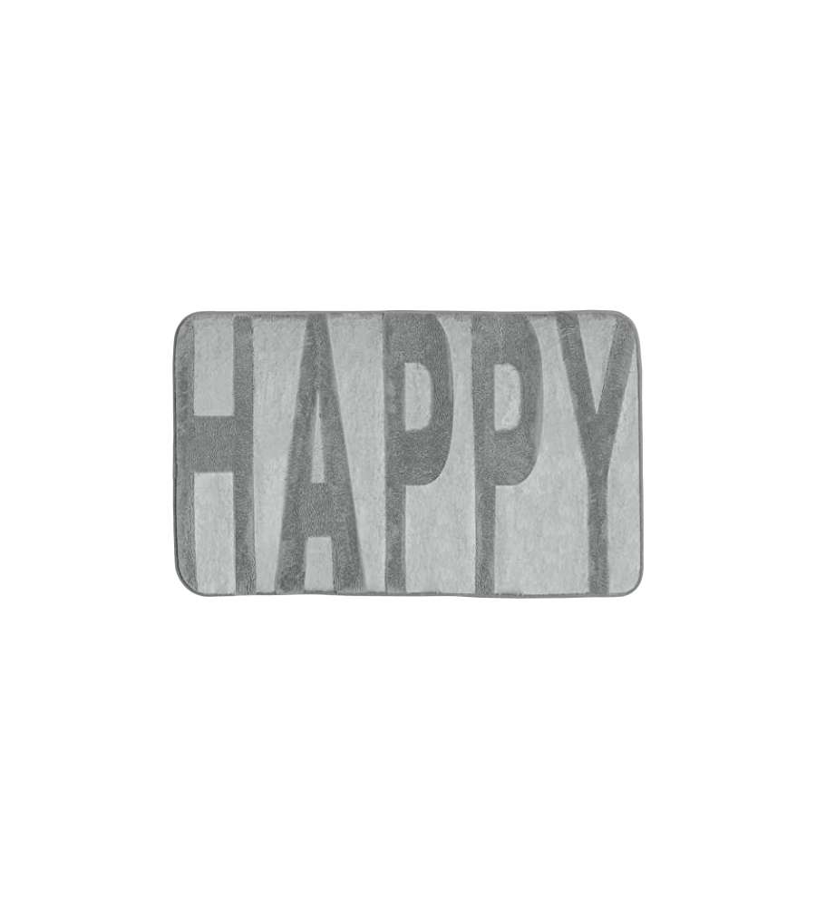 Tappetino da bagno Happy in memory foam 50x80 cm Grigio