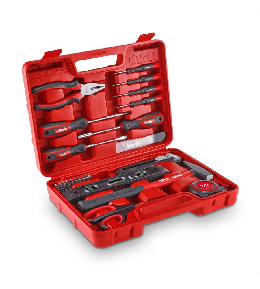 Einhell Valigetta portautensili 35pz rossa con attrezzi ergonomici e robusti