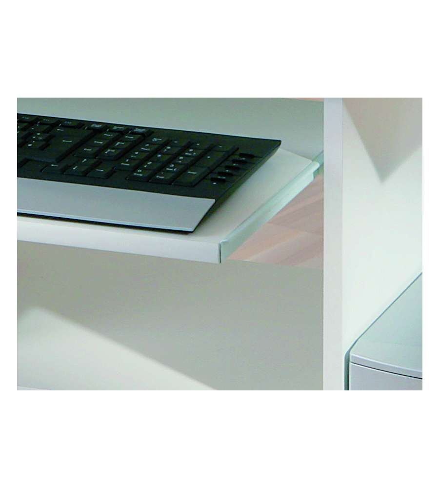 Pepe Mobiletto Porta PC Bianco - Ampio Piano, Cassetto Tastiera
