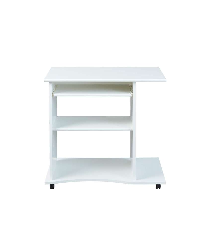 Pepe Mobiletto Porta PC Bianco - Ampio Piano, Cassetto Tastiera