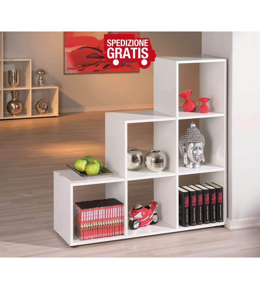 Libreria 6 Box 105 x 33 x 109 Bianco