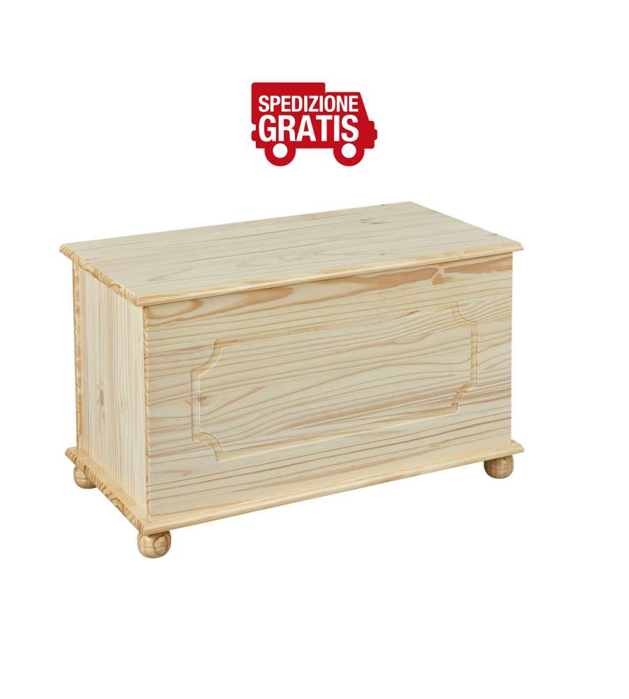 Inter Link Panca Contenitore Emel in Pino Massello Naturale 89x47x53 cm - Stile Classico