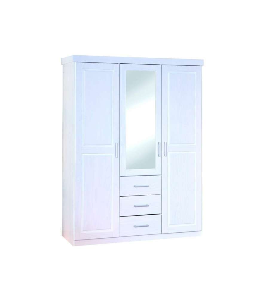 Armadio 2 Ante E 3 Cassetti Geraldo 14 X 55 X 190 H Cm Bianco