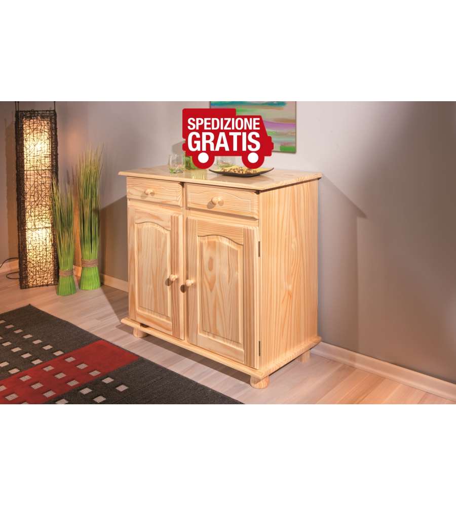 Credenza 2 ante e 2 cassetti Pamina 88 x 43 x 87 Naturale