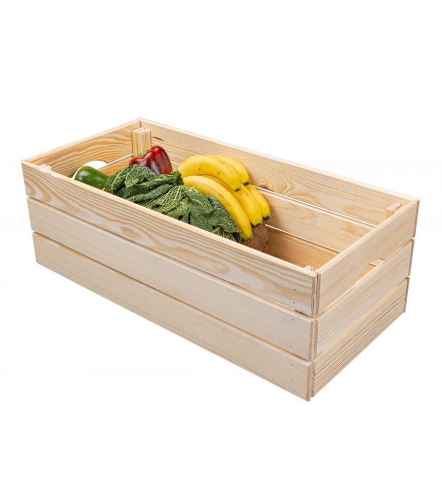 Inter Link Cassa in Legno Massello Impilabile 65x31,5x23cm Natura