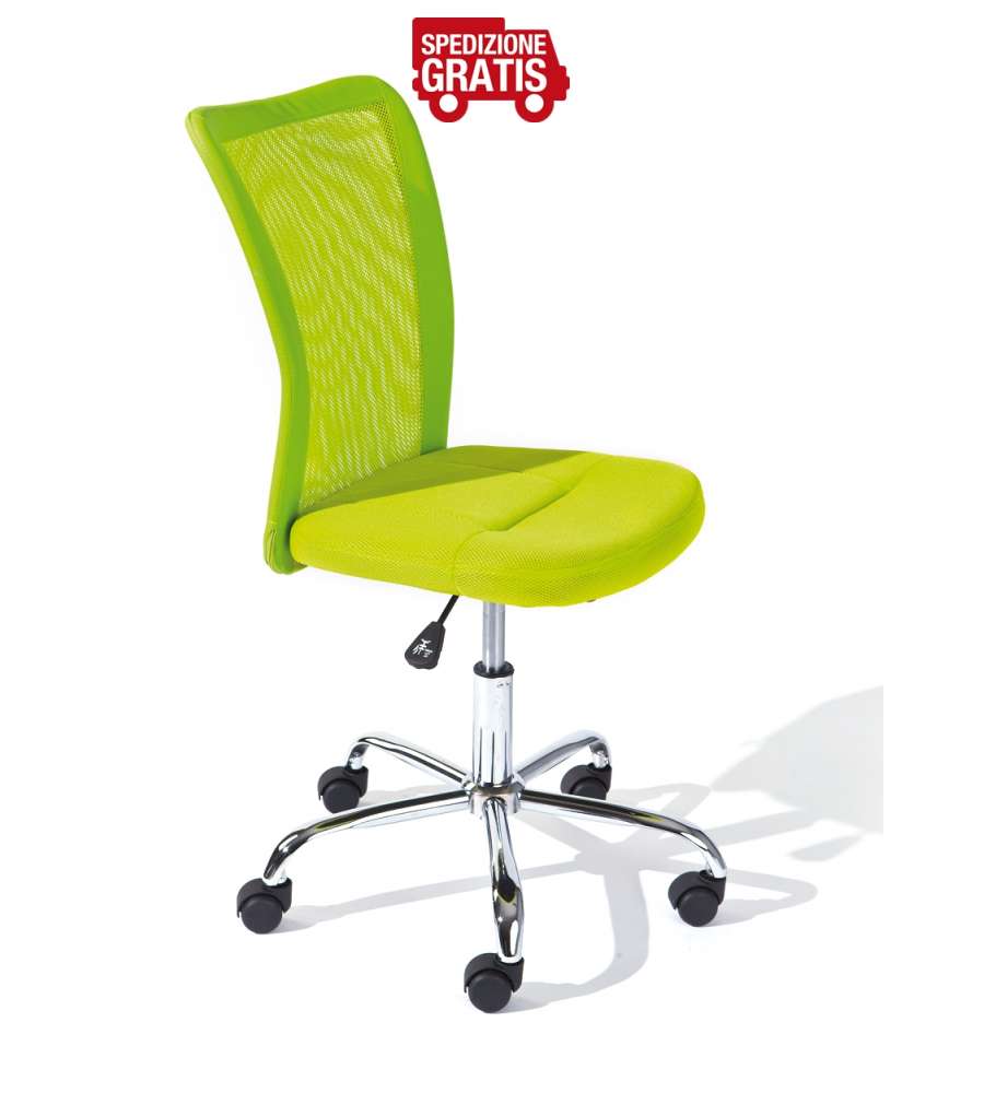 Sedia Ufficio Bonnie Con Ruote Ecopelle Verde