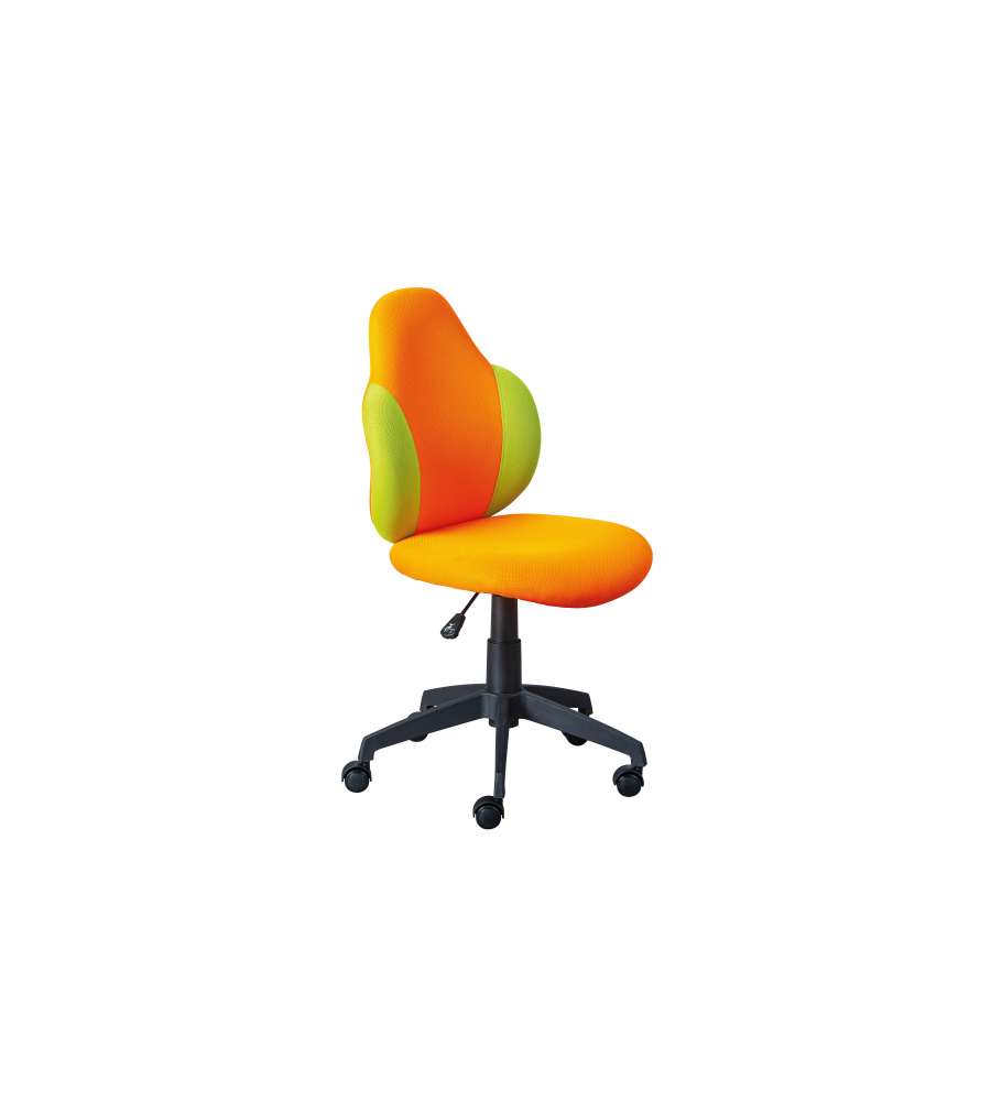 Poltroncina studio morbido PU arancio 58x56x92-102