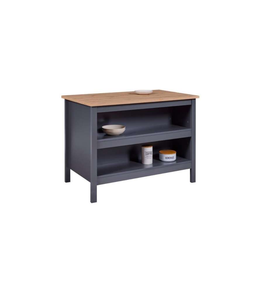 Tavolo Nellina in laminato Grigio Quercia 124 x 75 x 91,5 cm