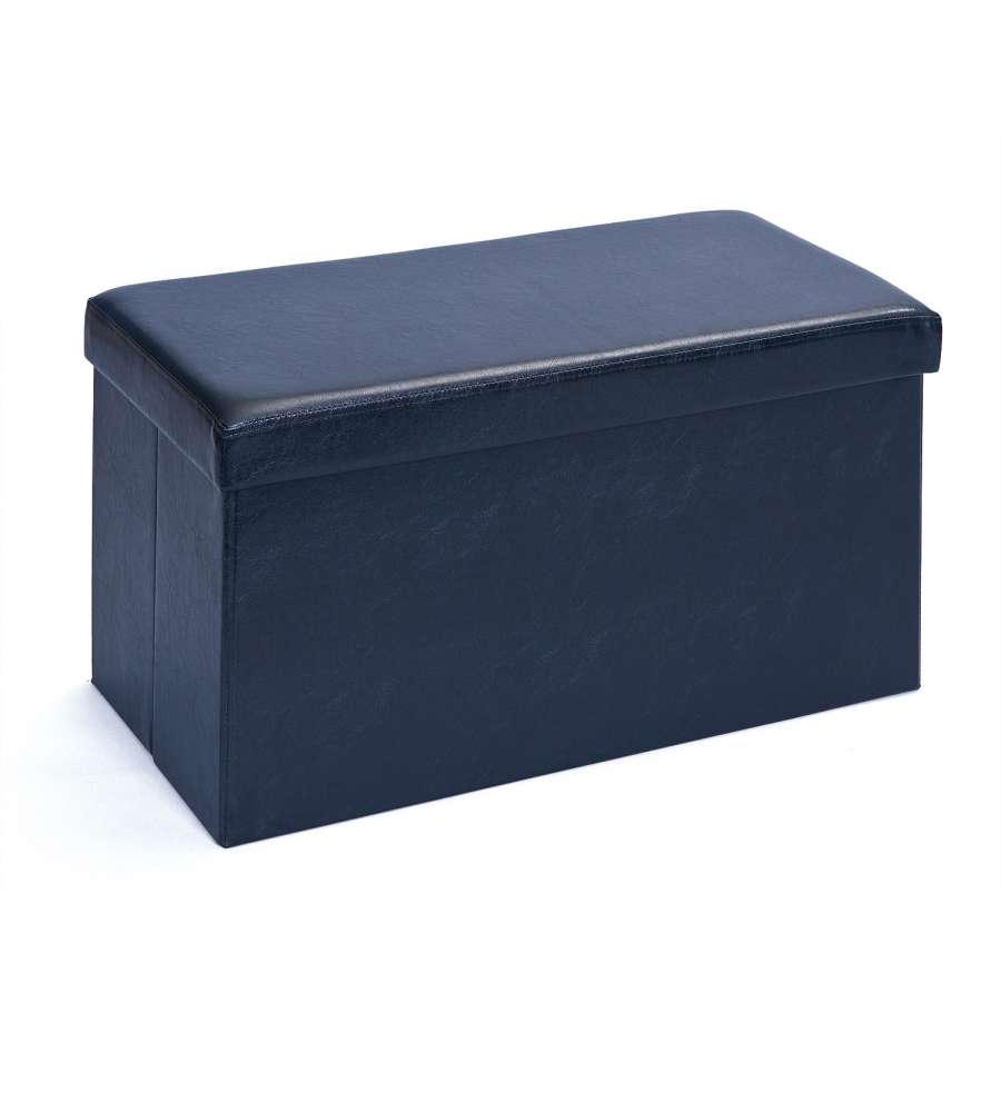 Pouf Contenitore DRW In Ecopelle Argento - Dimensioni 38x38x38 Cm, Comodo E Pratico Per Sedia E Riporo