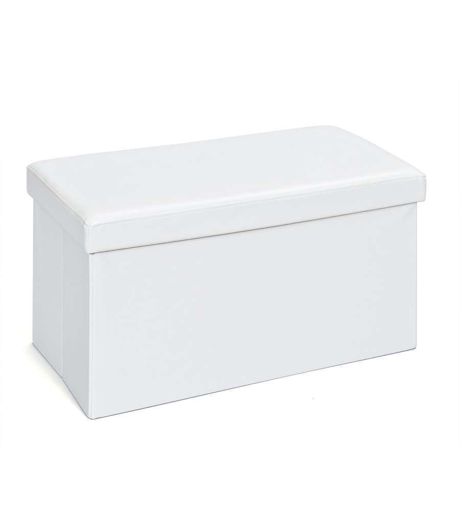 Pouf Contenitore 76 X 38 Cm Bianco