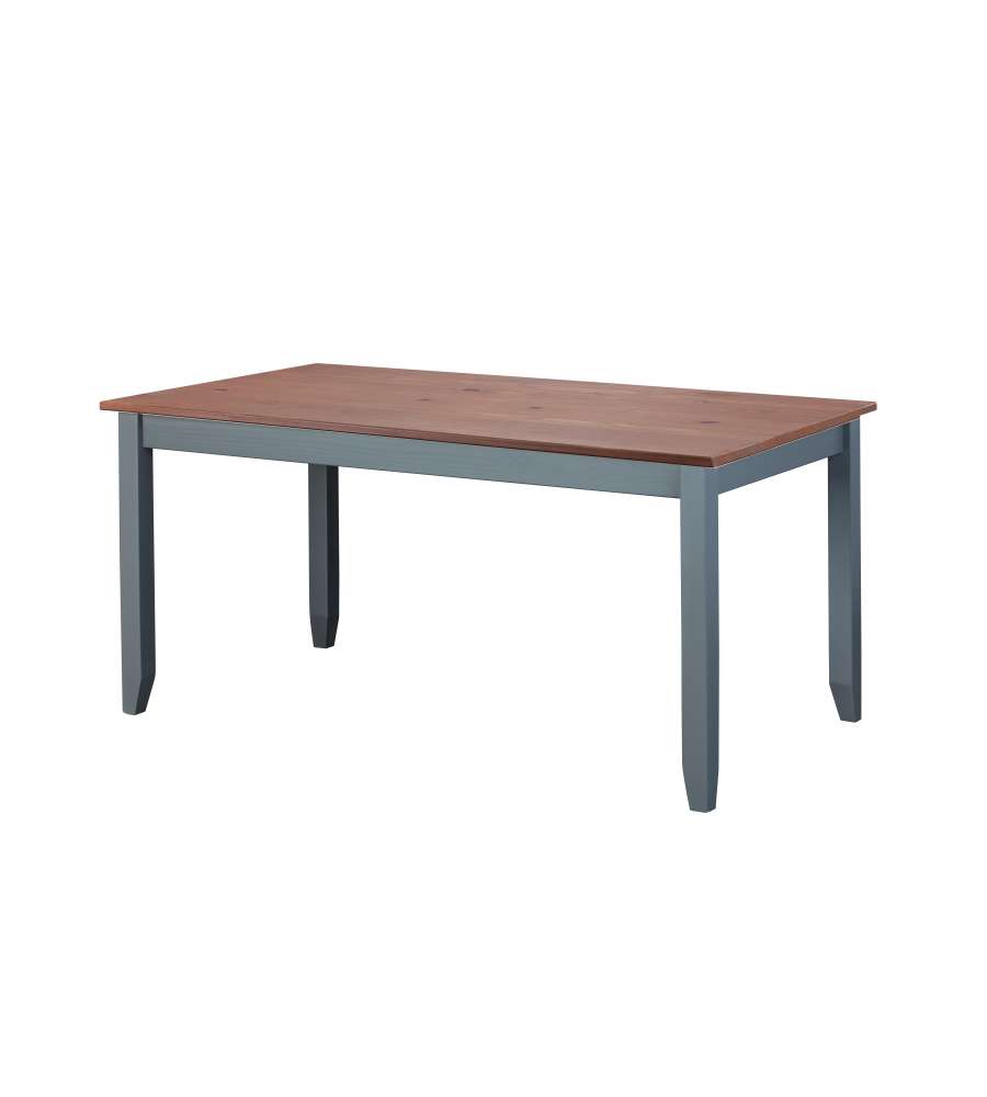 Tavolo pino grigio con top marrone 160x90x75