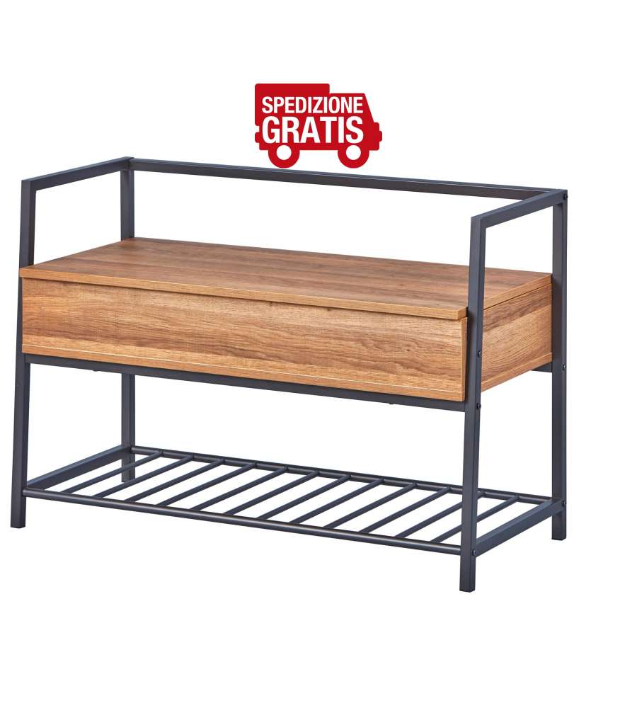 Scarpiera 95 x 39 x 61 h cm Nero/Quercia Shoeplace