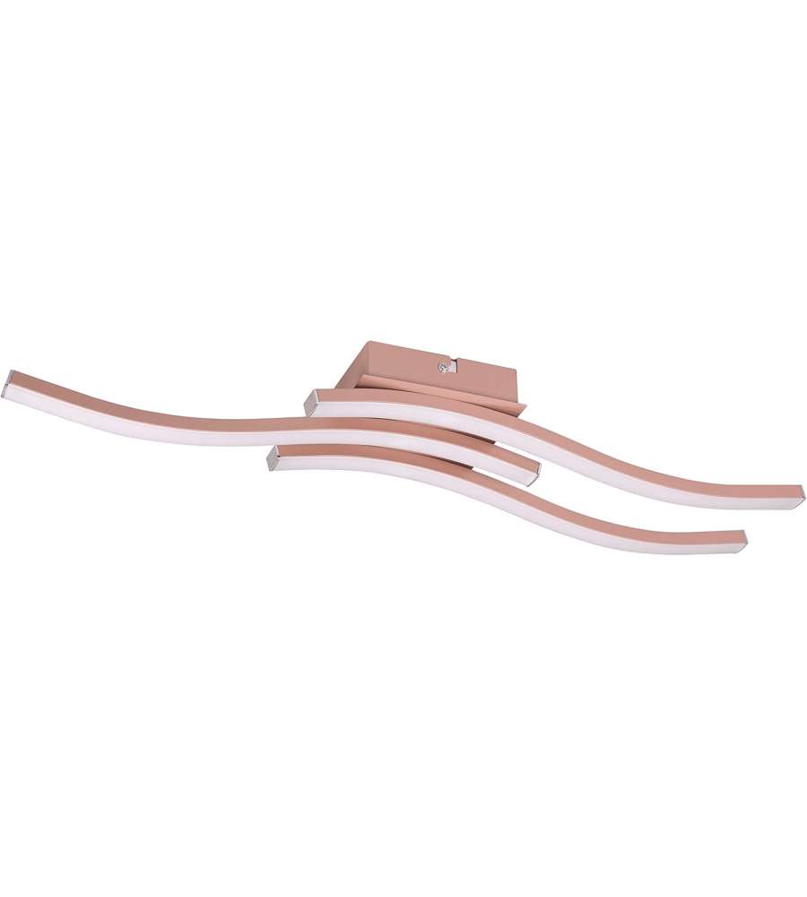 TRIO Plafoniera LED Route 3 luci oro rosa 56 cm