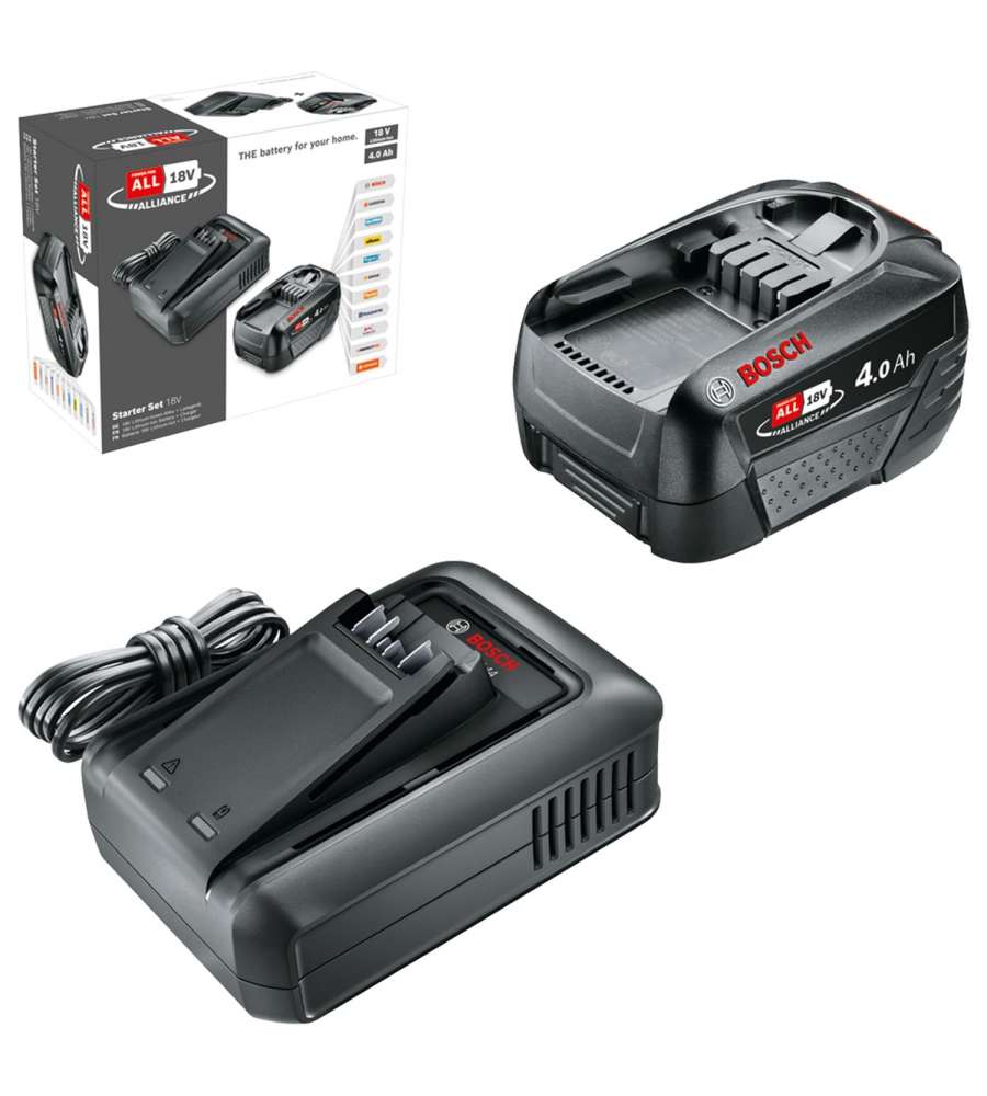 Bosch batteria e caricabatteria 18V 4,0Ah Starter Set colore nero