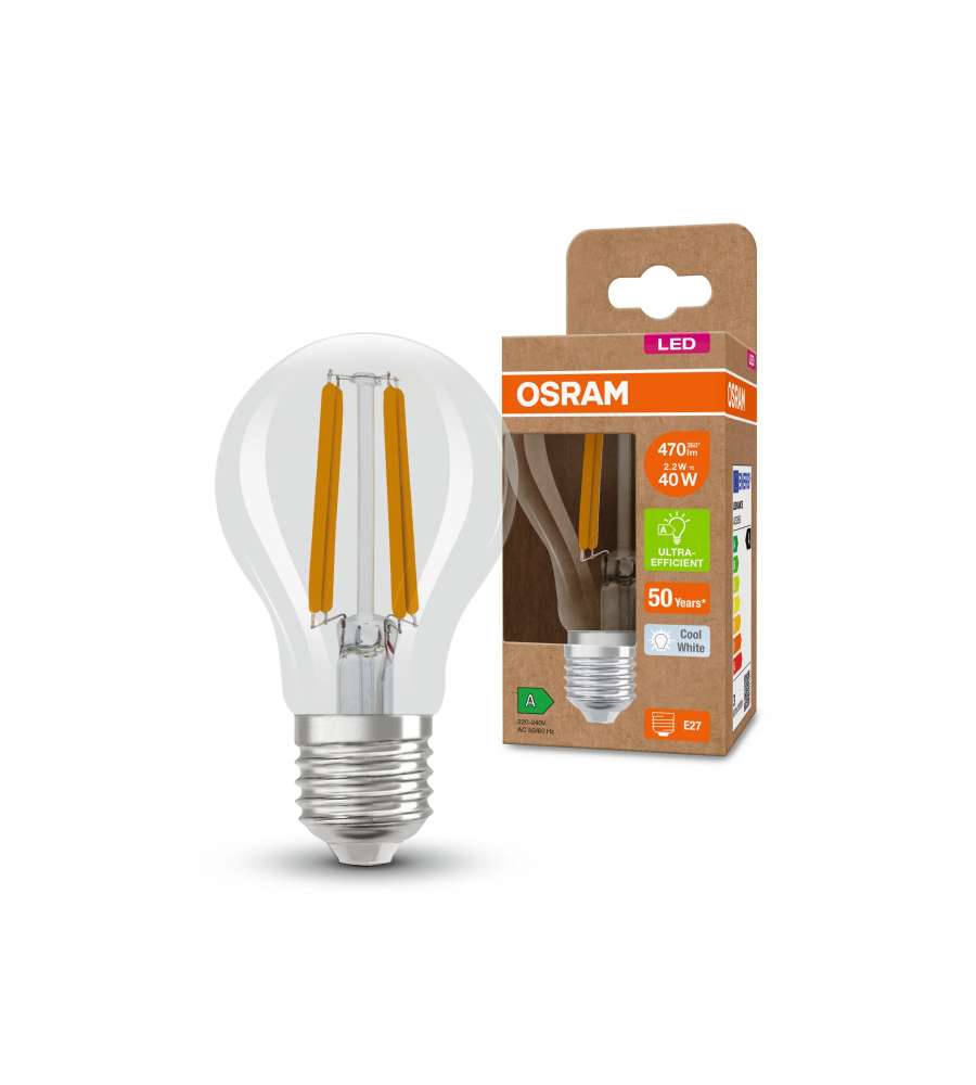 Lampadina LED Osram Star ad alta Efficienza Classic A40 2,2W E27