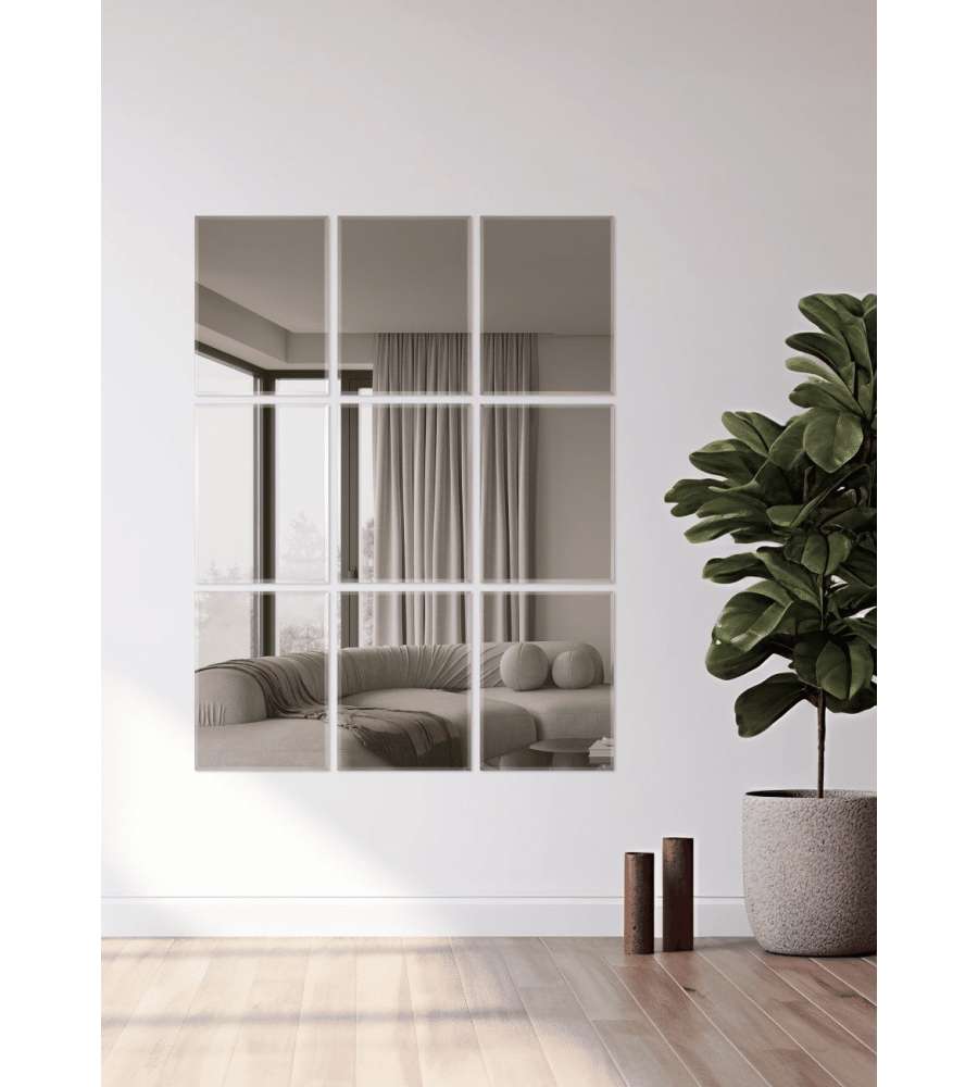 ROSI Specchio da Parete Cornice Liscia 30x40 cm Montabile Verticale/Orizzontale