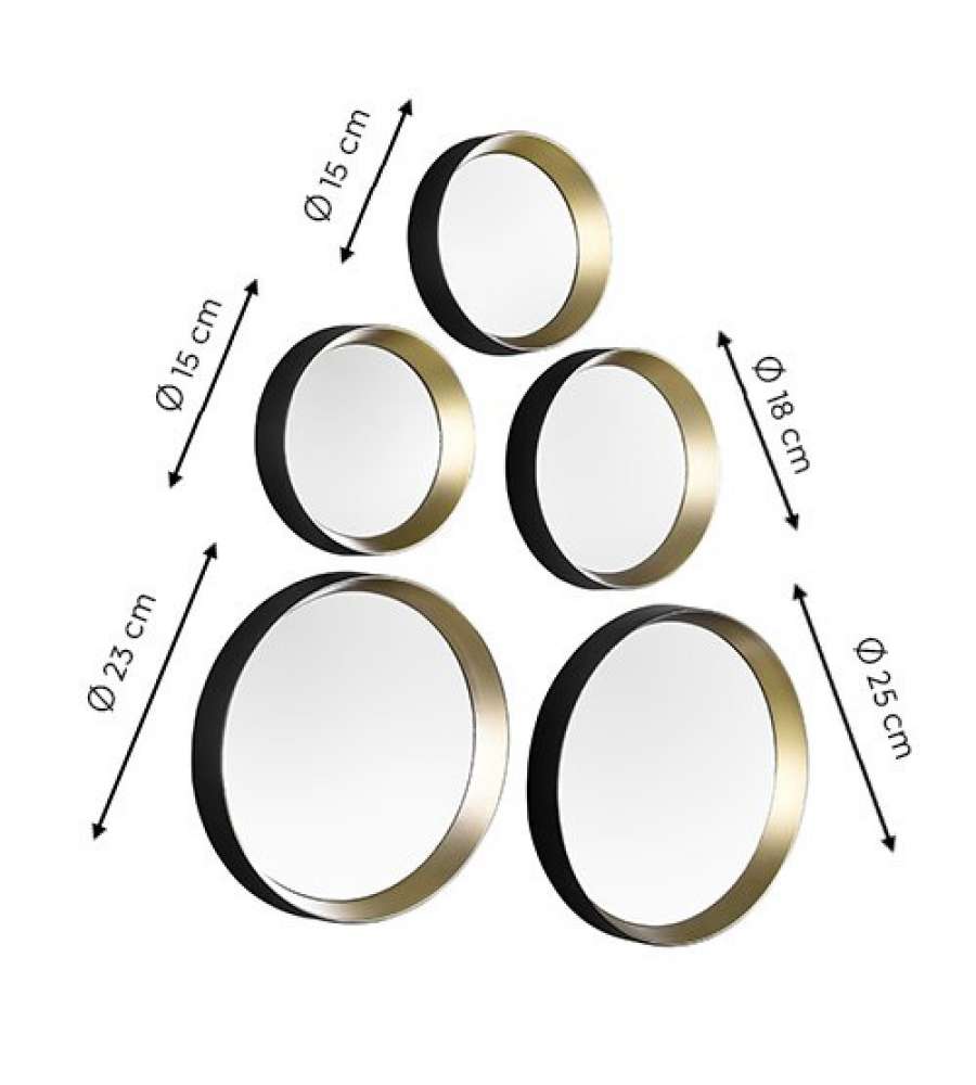 Set 5 specchi Lia Nero