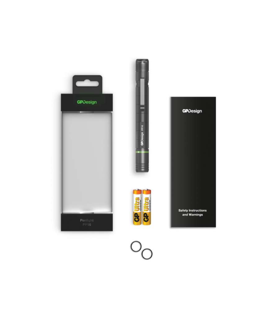 Torcia LED PP16 Penna Design Regolabile 140lm e 20lm con 2 Batterie Mini Stilo AAA