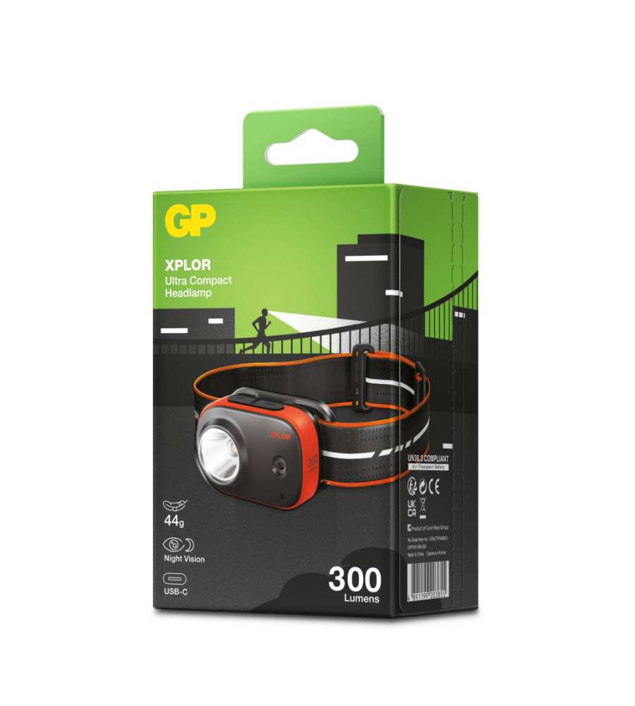Torcia LED Frontale PHR16 300LM Ricaricabile USB-C