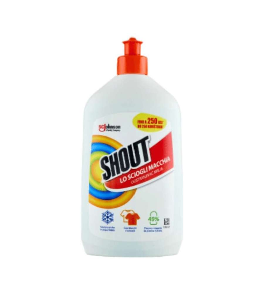 SHOUT Smacchiatore Liquido 500ml - Efficace su Capi Bianchi e Colorati
