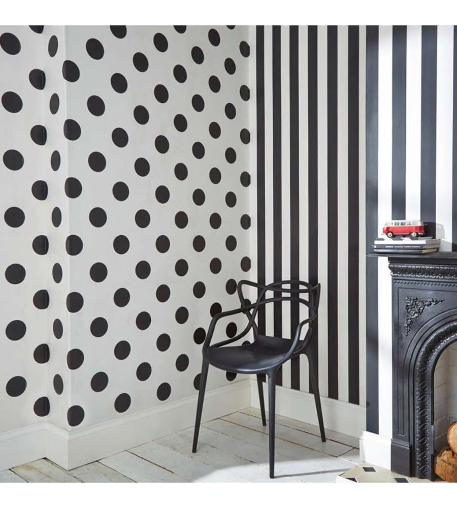 Kids at Home Carta da Parati Dotty Black Bianco e Nero 100104