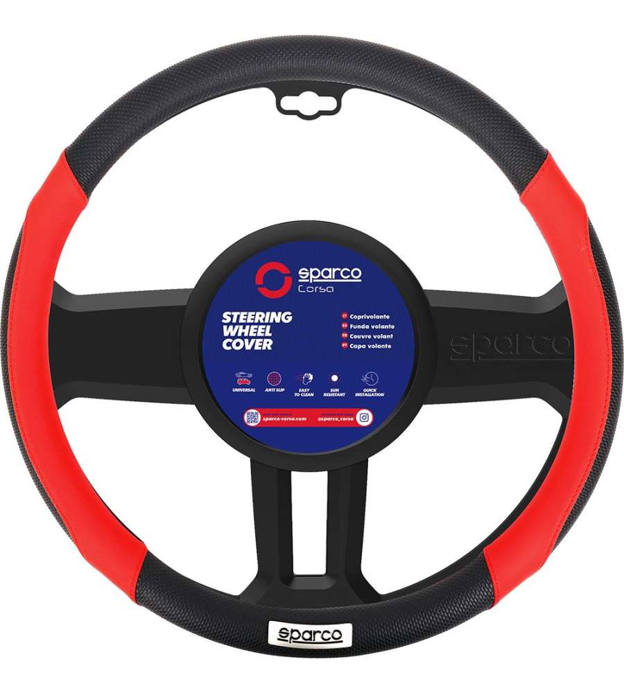 Coprivolante Spc1113 Auto Universale Rosso E Nero Con Dettagli Traforati