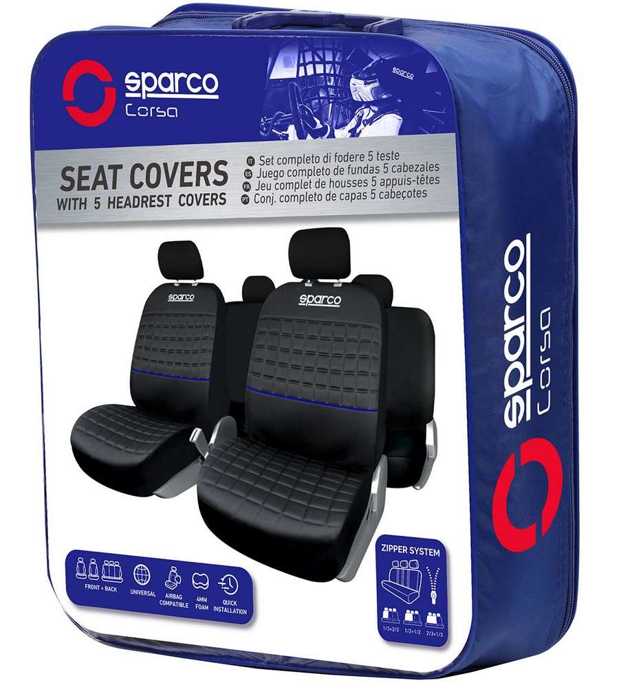 Set universale SPC1042 coprisedili auto completo nero/blu