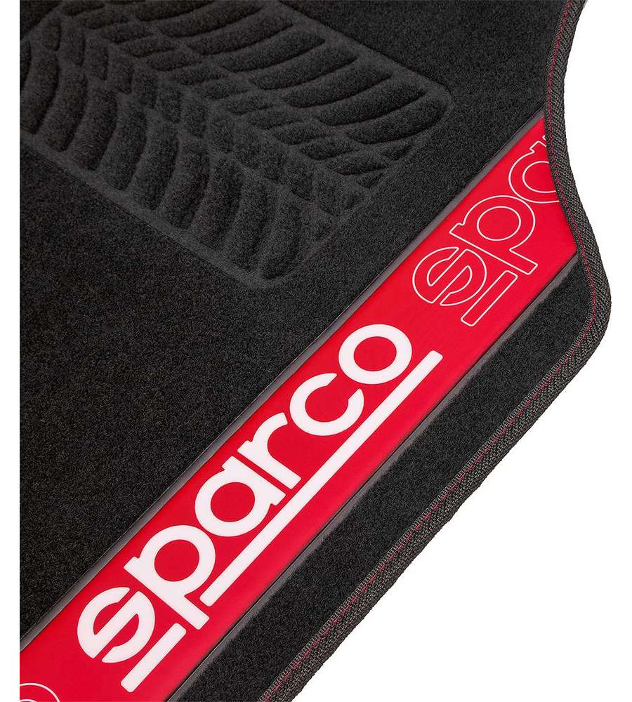 Set 4 tappetini neri per auto Sparco in moquette
