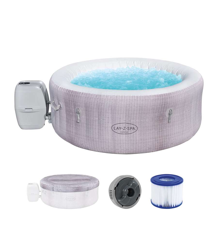 Bestway Piscina Spa Gonfiabile Lay-Z-Spa Cancun - Grigio - 180x66 cm
