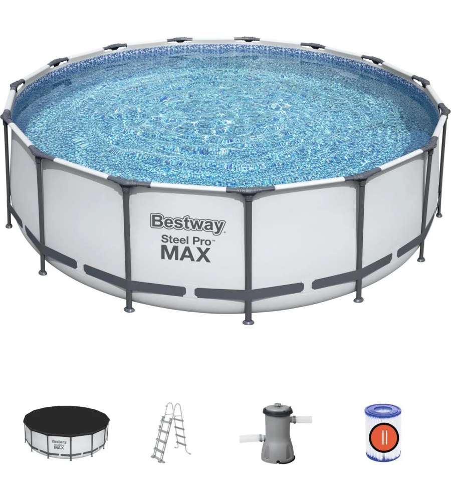 Bestway Piscina Fuori Terra Rotonda Blu 457x122 cm con Pompa Filtro