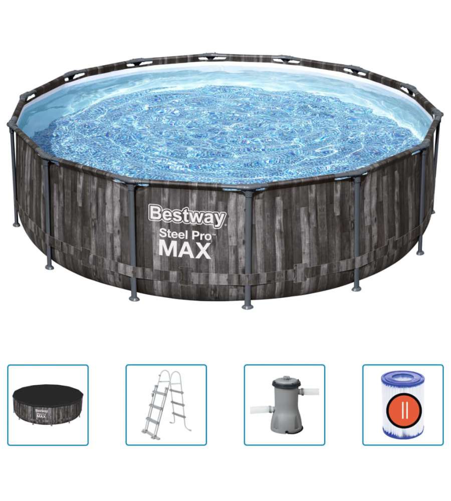 Bestway Set Piscina Steel Pro MAX Rotonda 427x107 cm