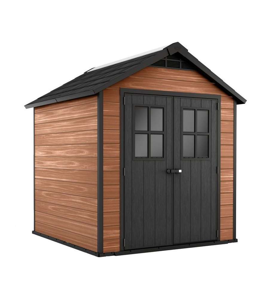 Keter Casetta da Giardino Newton - Marrone Effetto Legno - 228x223.5x252 cm