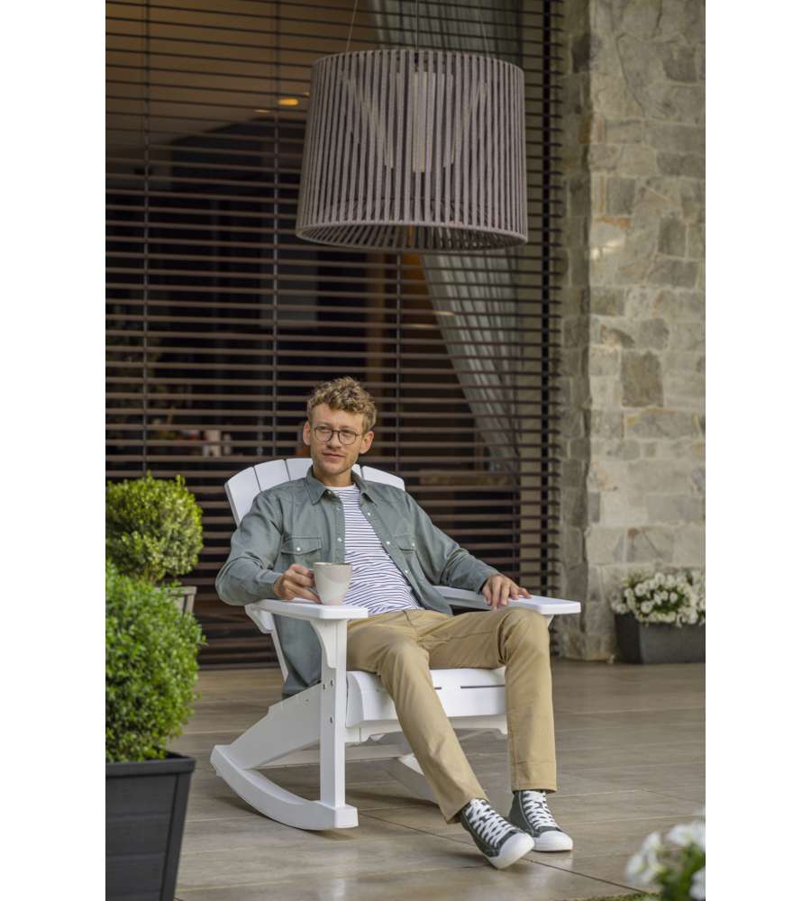 Keter Sedia Da Giardino Adirondack Con Dondolo - Bianco, Design Elegante E Zero Manutenzione - Foto 10