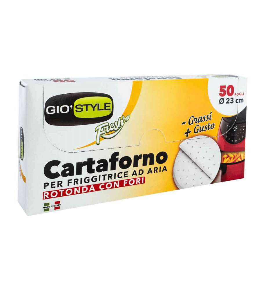 GIO'STYLE Cartaforno forata 50 pz d. 23 cm per friggitrice ad aria