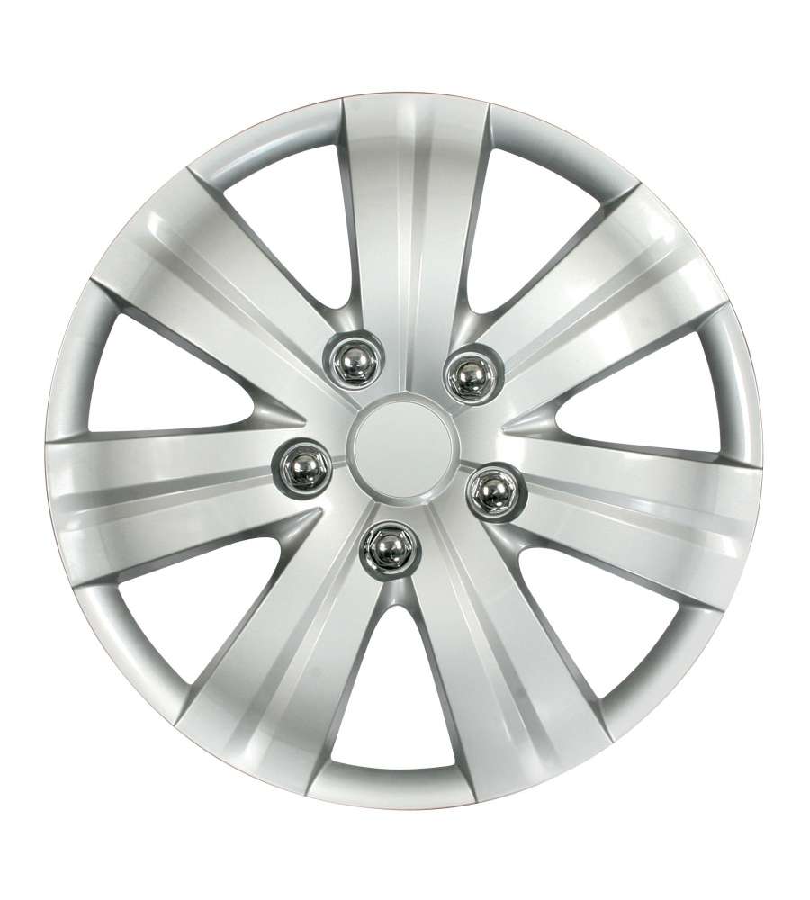 Carpoint Set Copricerchi Mecador 14” – 4 Pezzi, Colore Argento, Per Auto, Facili Da Montare, Marchio Premium Olandese