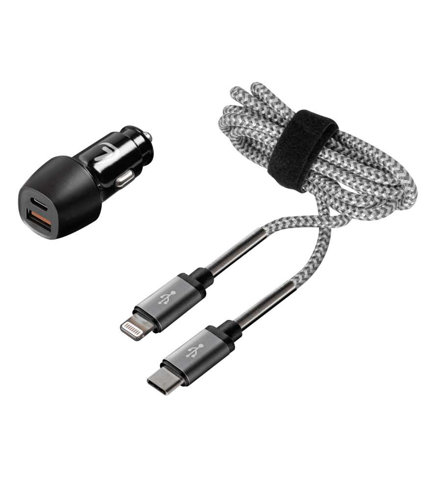 Lampa Kit 2 in 1 Lightning PRO Caricatore Usb Doppia Presa Nero 100cm