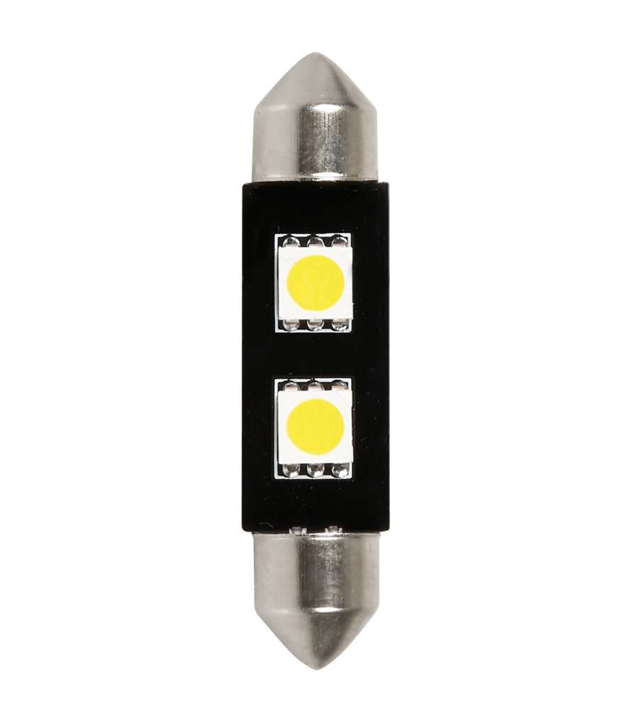 Lampada Hyper led 6 2 smd x 3 chips 10x42 mm sv8,5 8 1 pz d/blister bianco doppia polarit resistenza incorporata