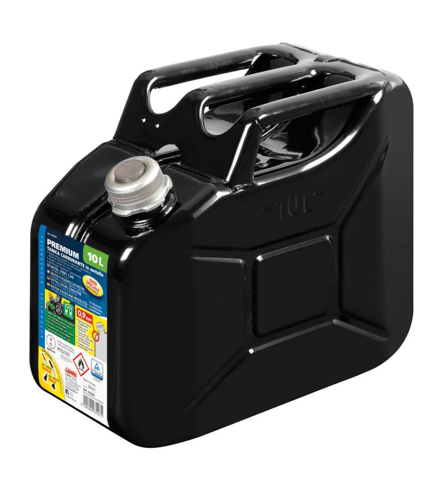 Premium, Tanica Carburante In Metallo - 10 L - Nero